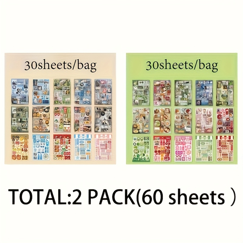 Image of Pack/2 Packs - Sticker Book Series Vintage Style Decals Stickers, Suitable For Roller Skating And Cycling、cycling Stickers And Decals