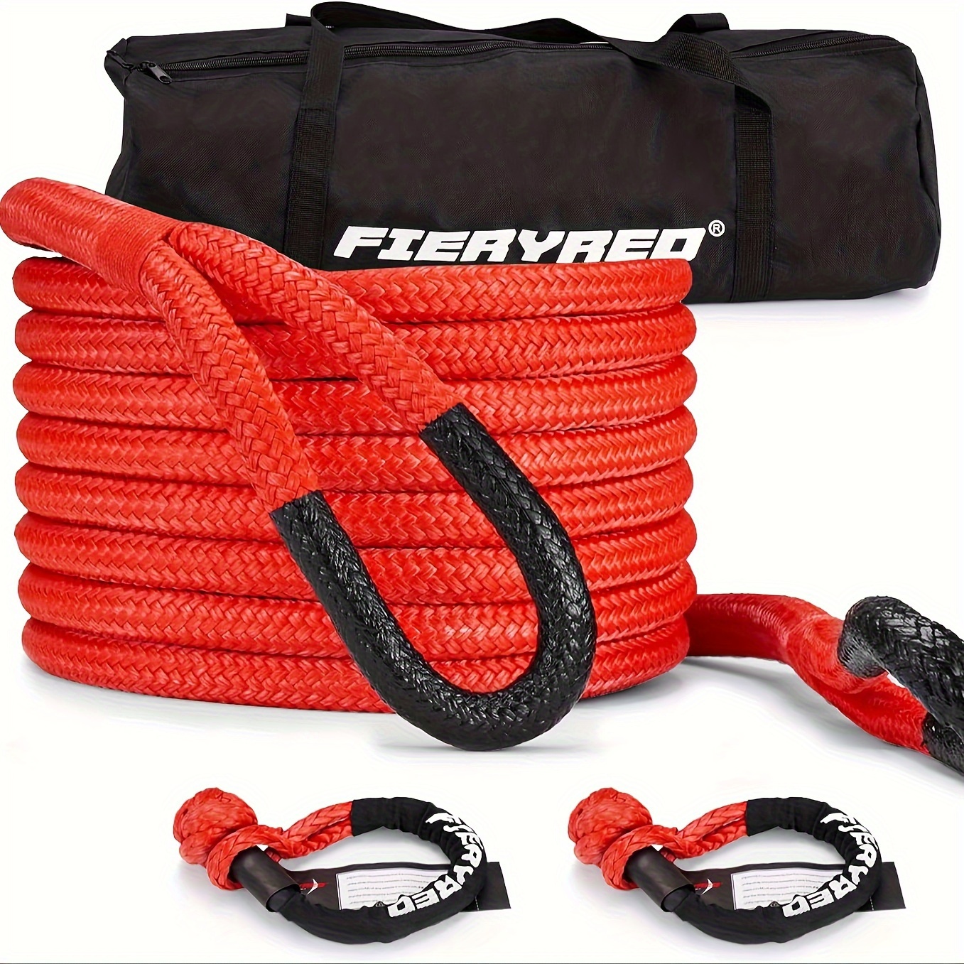 

Rope Kit With 2 Soft Shackles, 7/8 Inch X 20 Ft Tow Rope, Heavy Duty Offroad Strap For Utv, Atv, Truck, Car, Jeep, Tractor