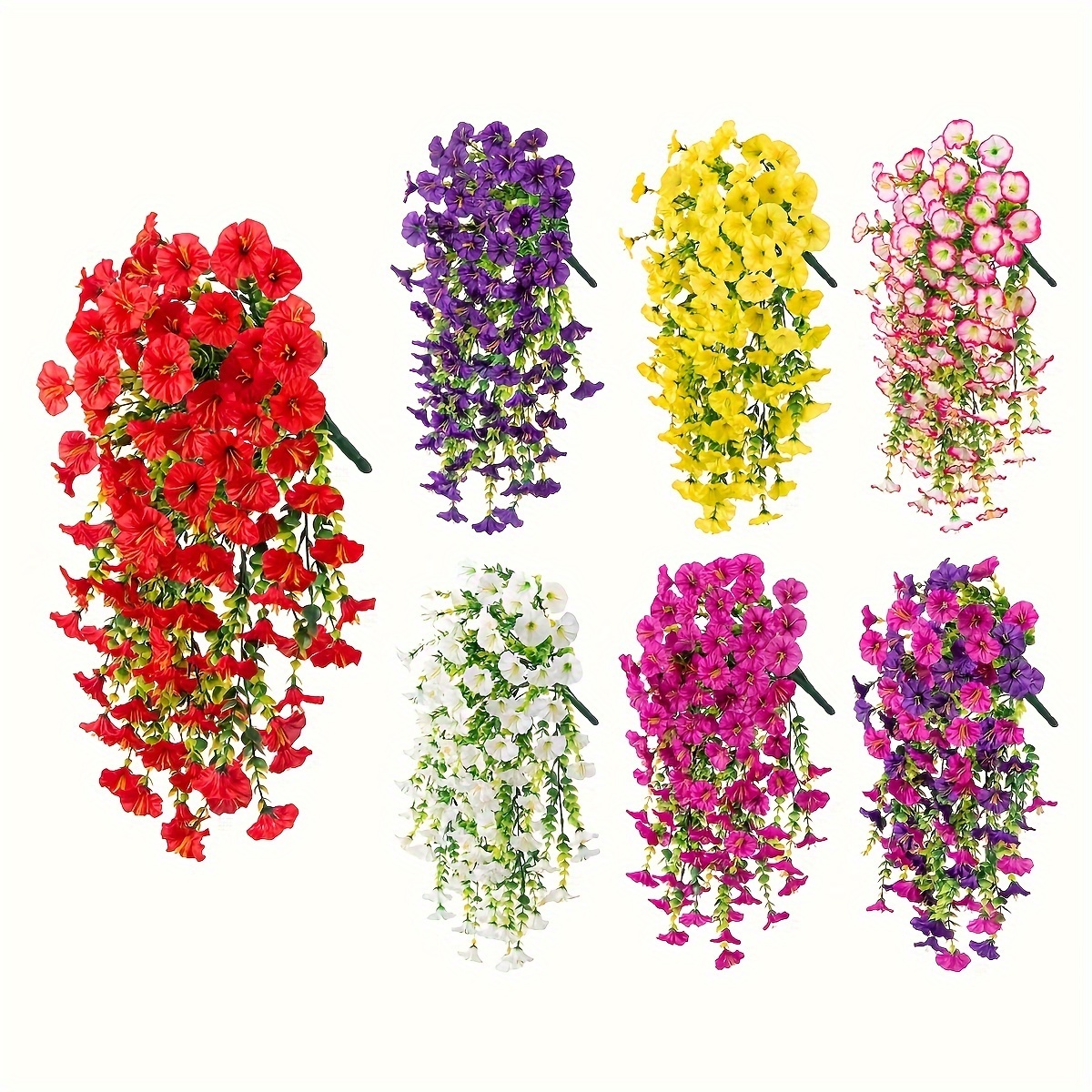 2pcs uv resistant artificial   hanging   with   eucalyptus vibrant   yellow pink white floral arrangements for home garden wedding decor   daisy accents versatile plastic outdoor flower decor garden accent piece   arrangement durable plastic flowers artificial flowers for home decor 0