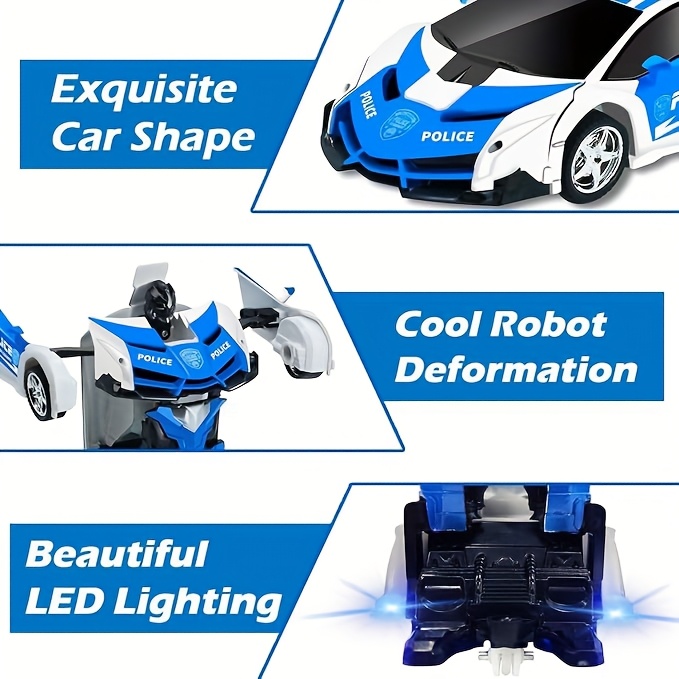 Remote Control Car, One-button Transform Robot Spider Transformer Toy Car With Cool LED Headlights, 2.4Ghz 1:18 Scale, 360 Degree Rotation Drift, Christmas Birthday Gift For Boys And Girls