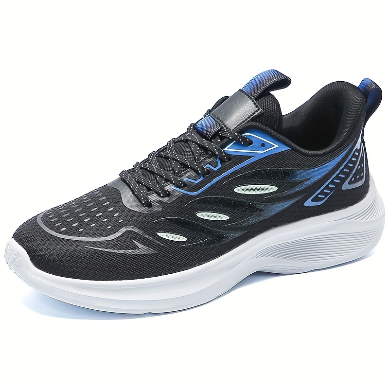 Plus Size Men's Trendy Woven Knit Breathable Running Shoes, Comfy Non Slip Soft Sole Durable Sneakers For Men's Outdoor Activities