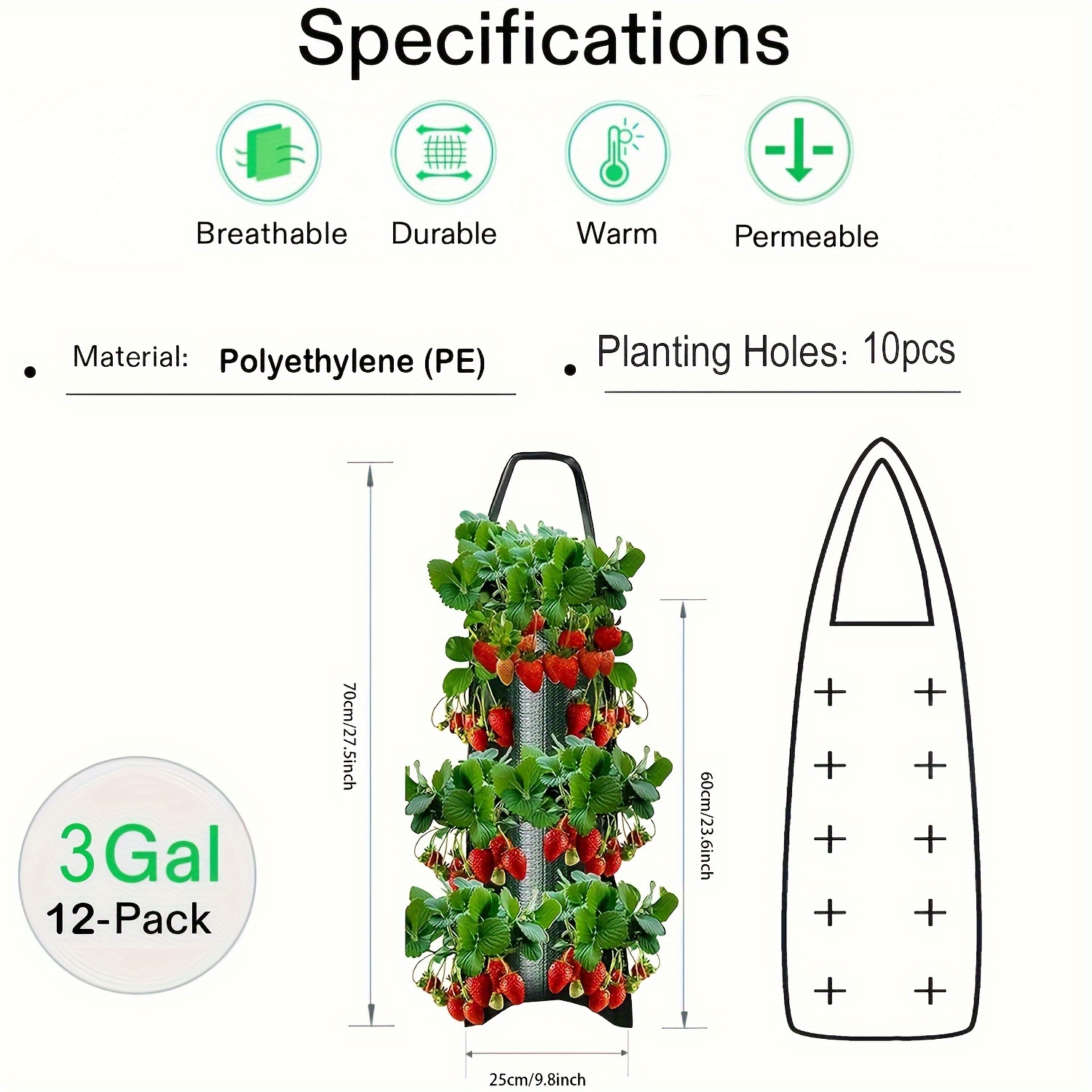 Gardzen 10-Pack 20 Gallon kweken zakken, beluchting stof potten