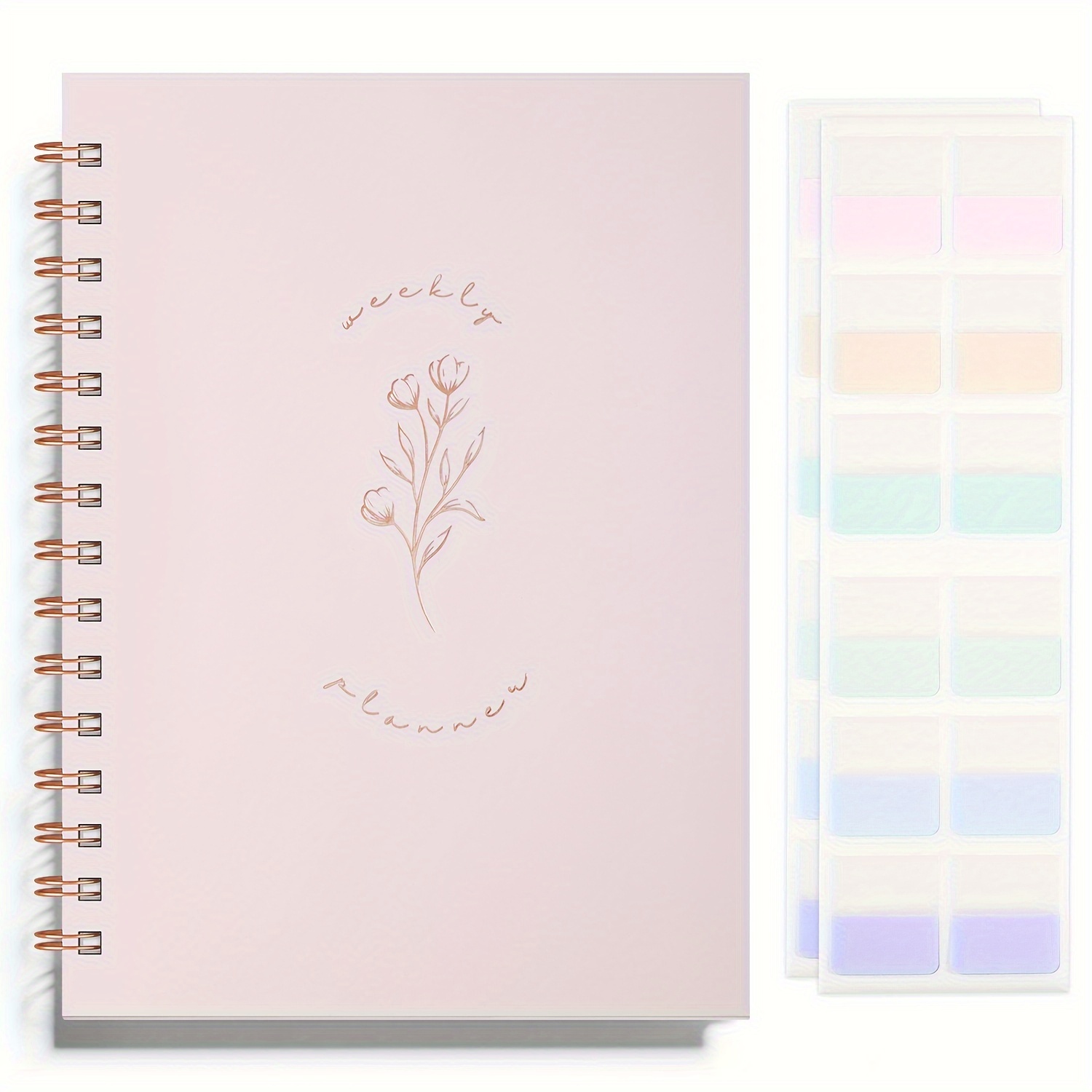 

1pc Pink Weekly And Monthly Planner - Spiral Bound, Hardcover, Aesthetic Daily Organizer With List, Habit , Setting For School Or Office Supplies (8 X 6 Inch), Notebook