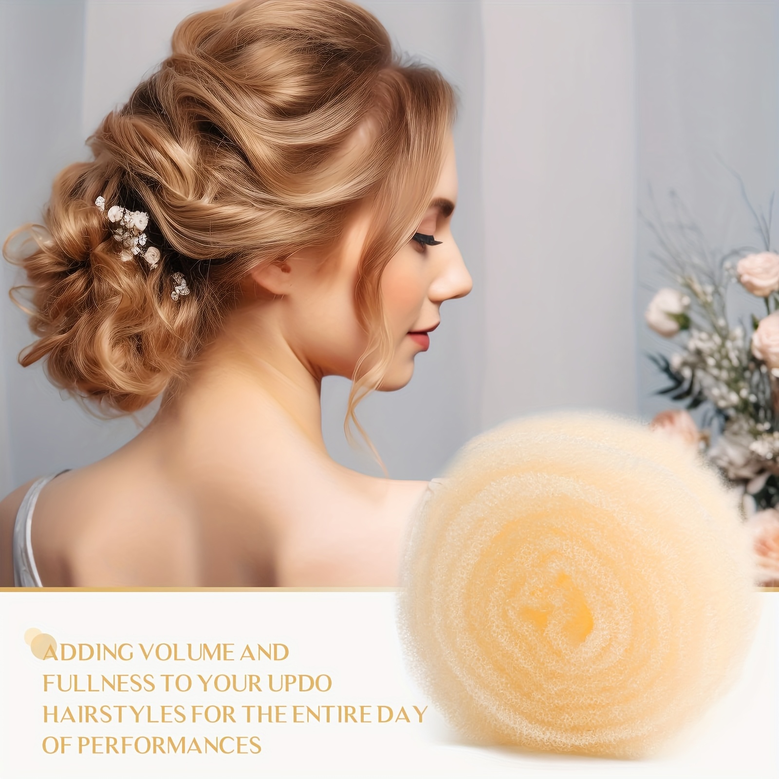 blonde hair filler for updos soft flexible sponge with 20 bobby pins 50 u shaped pins for   and secure styling Product details 2