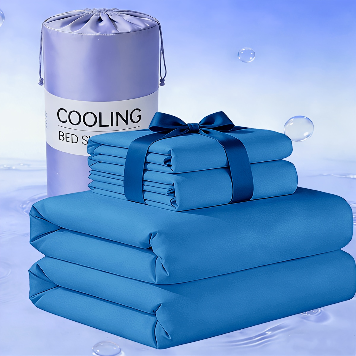 : 500, 4pcs Or 3pcs Cooling Bed Sheet Set, In Multiple Colors, Soft, Breathable And Durable Bedding, Including Flat Sheet, Fitted Sheet, Pillowcases, Suitable For , Ideal As A Holiday Gift