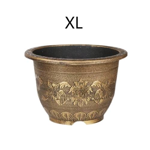 large 51 51cm 45 5l heavy duty planting tool with flower pot crack resistant resin pot bronze engraved design suitable for trees and large plants ideal for garden counters and offices