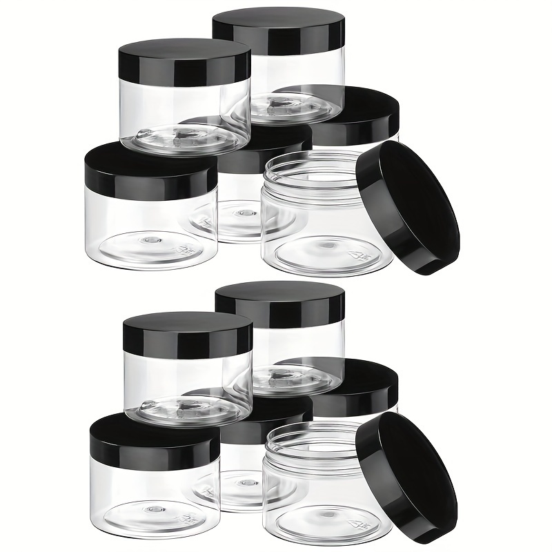 TEMU 6/12 Sets Of Lids With 3.5oz (100ml) Plastic Containers, Transparent Round Container With Gasket For Lotions, Creams, Ointments, Body ,