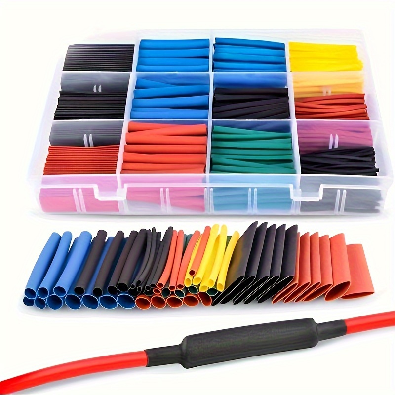 

164pcs-750pcs Tubing Kit - Leather, 2:1 , Assorted Sizes & Colors, For Electrical Wire Insulation, Diy Projects, Industrial Use, With Storage Box, For Professionals & Hobbyists