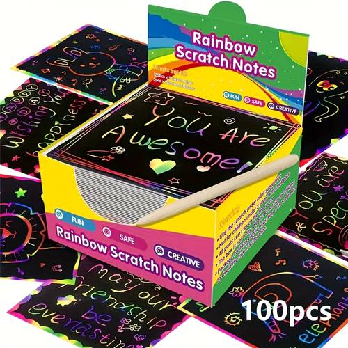100pcs ow art kit hidden designs with bright colors creative painting cardboard c fts gift parties birthdays halloween christmas