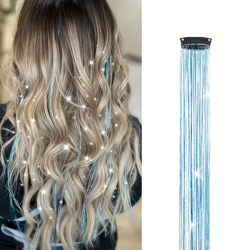 Sparkling Hair Clips Suitable For & Festival - Shiny Clip-in Hair Extensions For Women, Glittering Hair Accessories For Straight Hair And Weddings