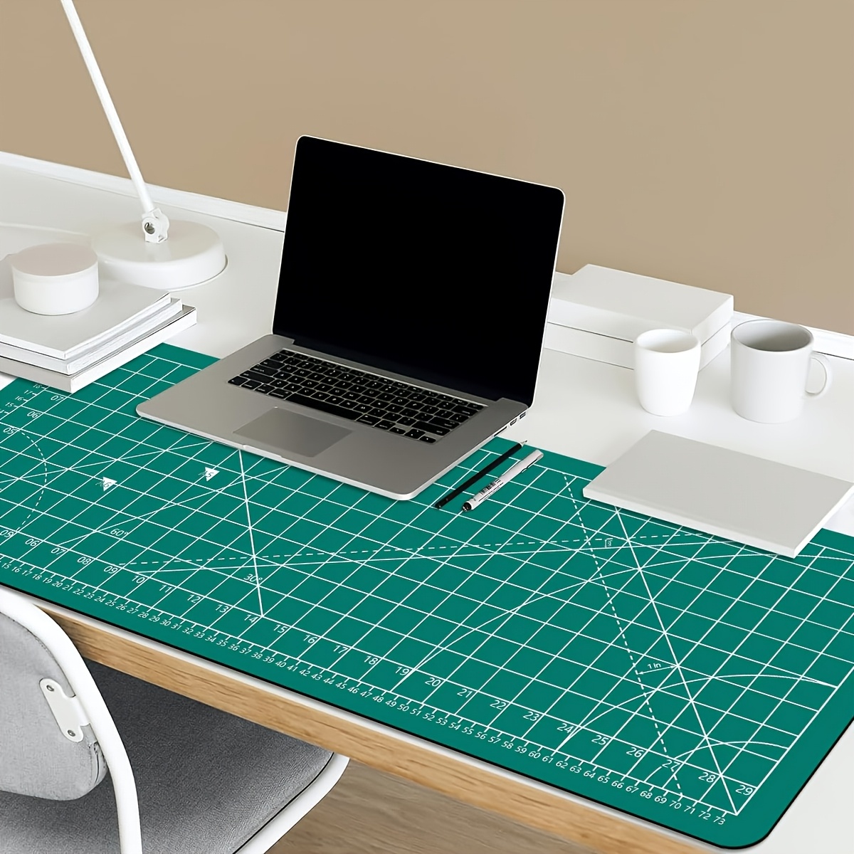 TEMU 1pc Tapis de Souris et Gaming Extensible - A4 pour Bricolage, Couture et Art, Règle de de Grille - Tapis de Protection pour Ordinateur Portable,
