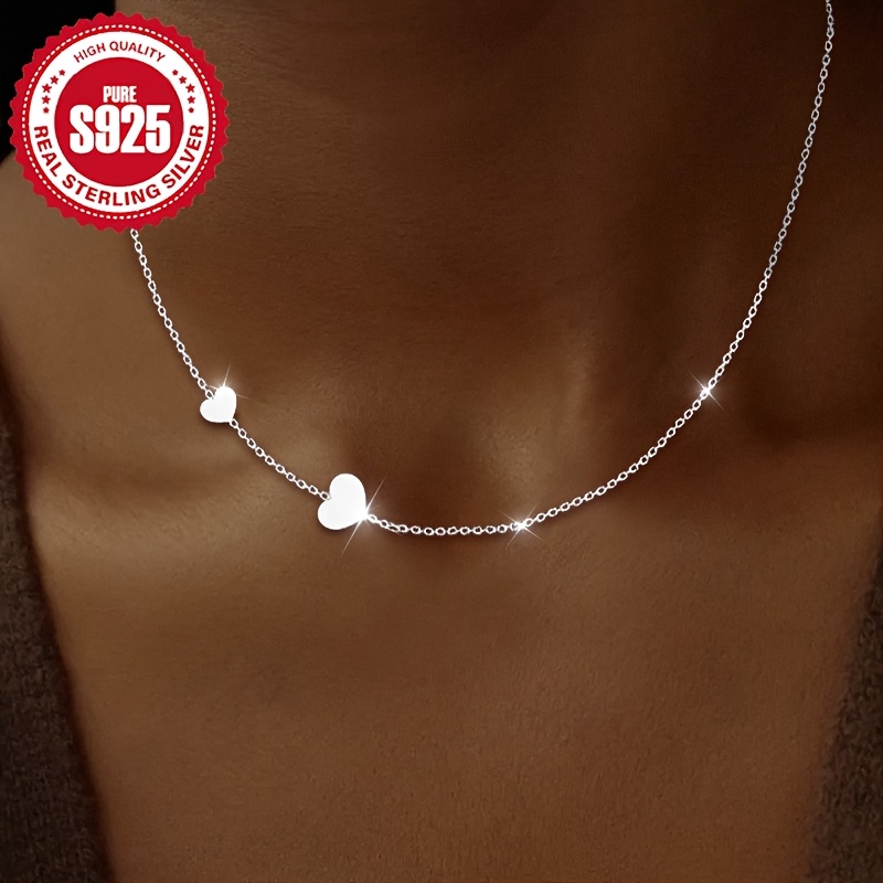 Image of 925 Silver Pendant Necklace - Minimalist & Versatile, Delicate And Cute With Romantic Design, Perfect For Daily Wear Parties, Ideal Gift For Women, Hypoallergenic