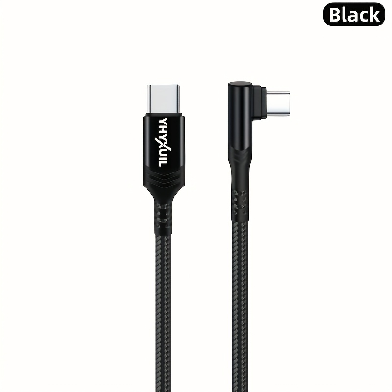 Image of 60w Fast Charging Usb C Cable, Right Angle Usb To Usb C Charger, Braided Usb C Charger For Iphone 16 Pro/15 Plus, For For Galaxy S25 Ultra/s24, For Ipad Air, For