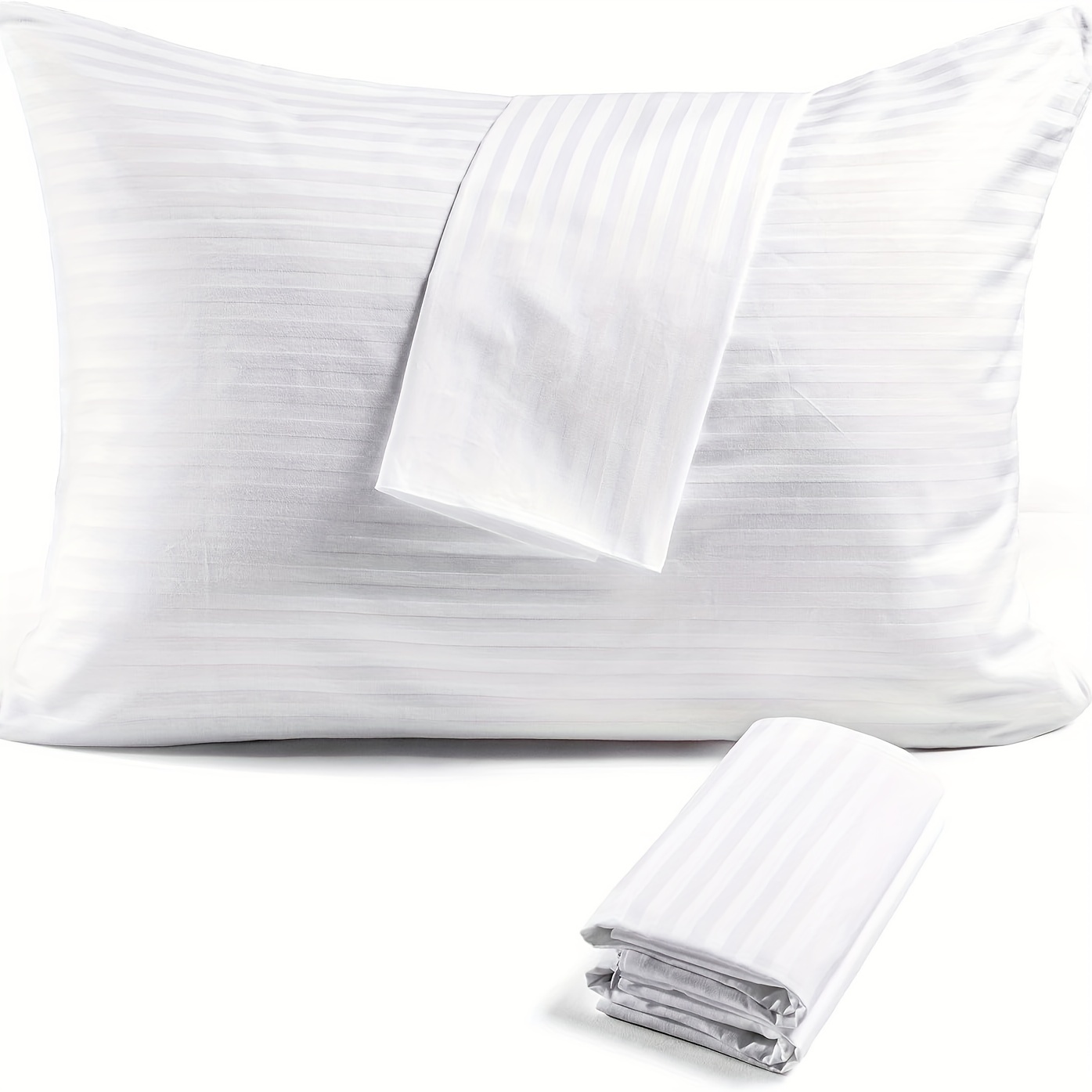 

2pcs/4pcs Pillow Protectors With Zipper, Luxury Hotel Quality Pillowcases, Soft, Thick And Breathable, No Pilling, Stripe Weave Pillow Covers, Ideal For Home, Guests, Mother's Day Gift
