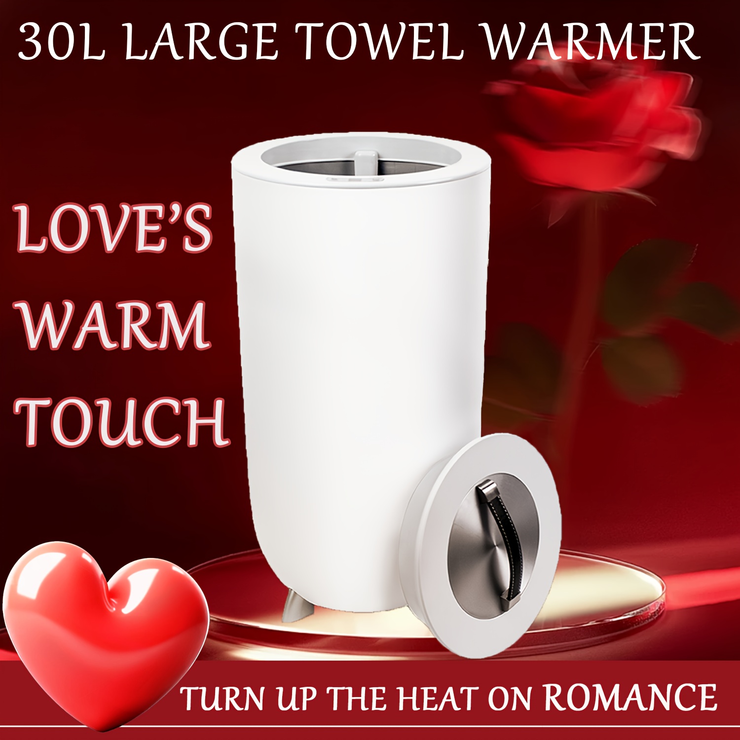 TEMU 30l Large Towel Warmer Bucket With 4 Timer Settings - Spa Towel Warmer For Bathroom , Hot Towel Warmer Ideal Valentine's Day Bathroom Gift, Set Gift For Family, ,