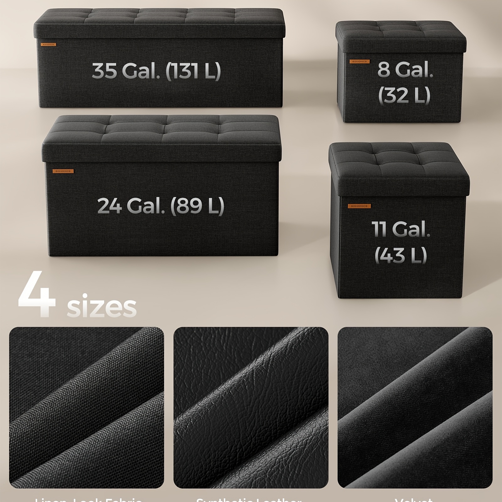 Foldable Small Ottoman Foot Rest with Storage