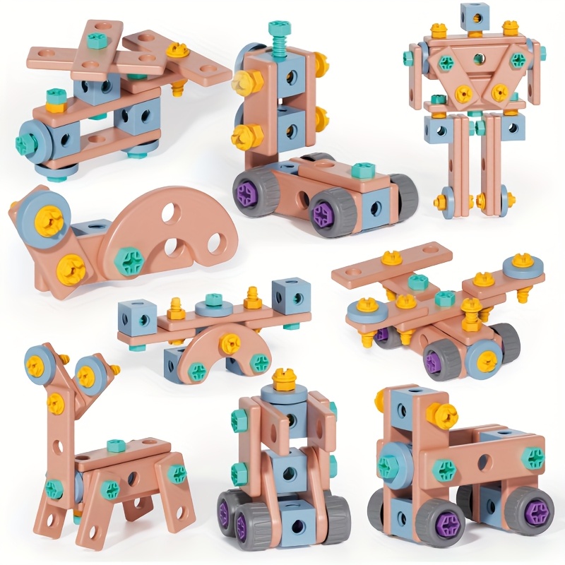 DIY Screw Bolt Puzzle Building Blocks Assembly Toolbox