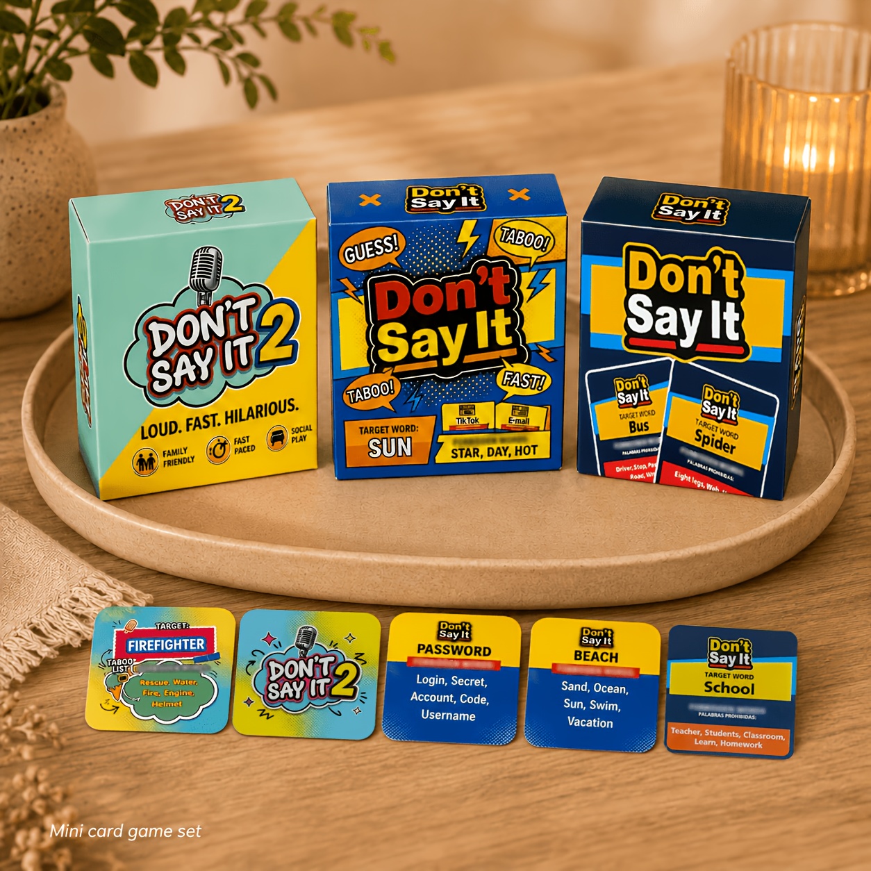 3pcs Don't Say It Hot Party Cards, Premium Word Game
