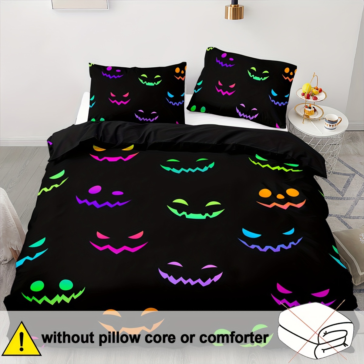 TEMU 2/3pcs Halloween Duvet Cover Set, Soft And Comfortable, Clown Print Duvet Cover Sets Bedding Sets, Halloween Gift, Duvet Cover Sets King, Happy