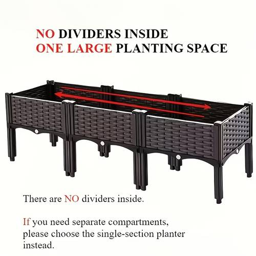 1 2 3 4pcs raised garden planter with legs traditional black woven plastic container outdoor gardening great for growing flowers vegetables and herbs sturdy and lightweight elevated garden planter with a versatile design