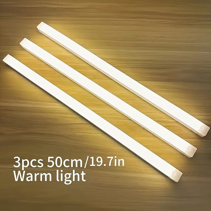 3pcs   led lights   fixtures rv indoor lighting   sensor lights magnetic no drill long strip night light usb charging suitable for rv bedroom   stairs bedroom car accessories rv indoor lighting lamp