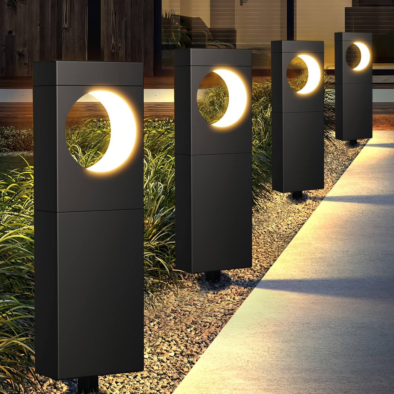 

Solar Outdoor Lights 6 Pack, Bright Pathway Outdoor, , Moon Shape Landscape, Auto For Outside Yard Garden Path, Ipx5 Waterproof Solar Pathway Lights Outdoor( Warm White )