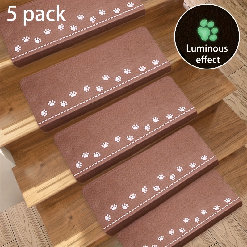5pcs luminous   pattern anti slip stair mats soft self     strips for wooden steps reusable tape home stair decoration stair safety   decor   mats stair treads