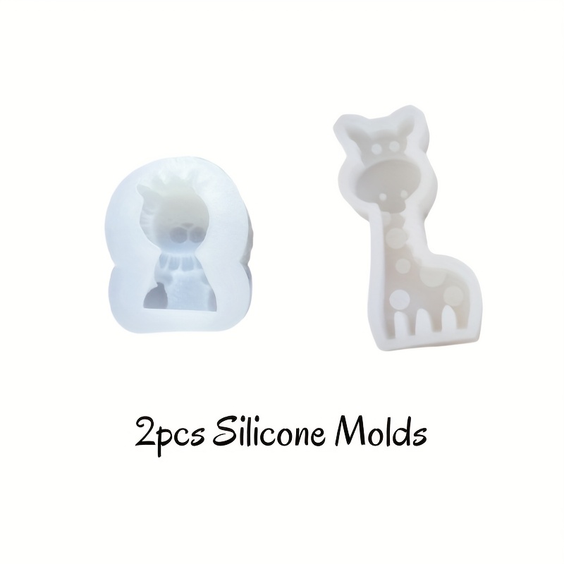 TEMU 2pcs Animal-shaped Candle Silicone Molds, Lion And Giraffe Designs, Aromatherapy Wax Melts & Diy Crafts For Scented Soap Making – Flexible Soft