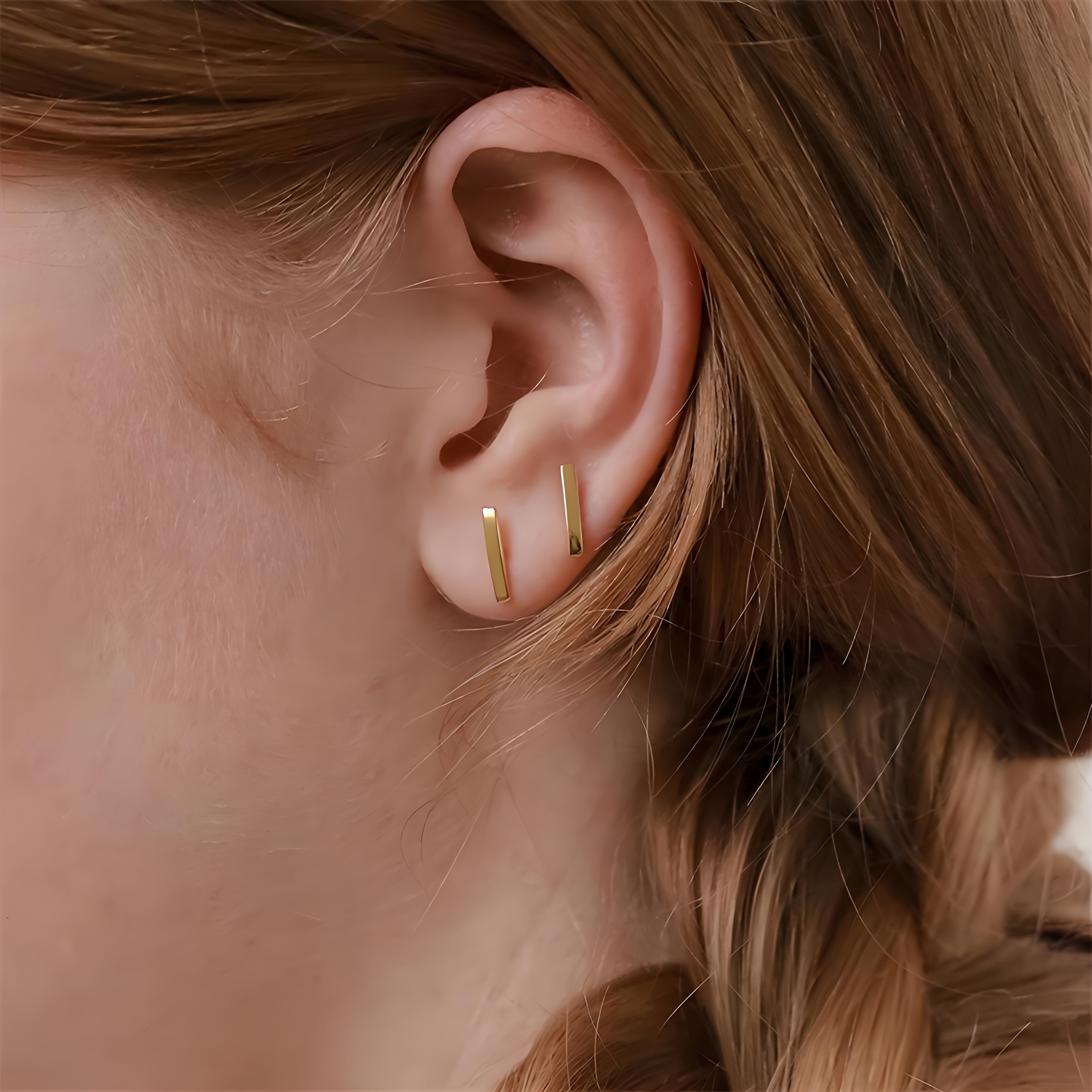 

Boucles d'Oreilles Clous en Acier Inoxydable en de T Minimalistes pour Femmes, Style Punk Géométrique, Pour /Cadeau, Boucles d'Oreilles Fantaisie