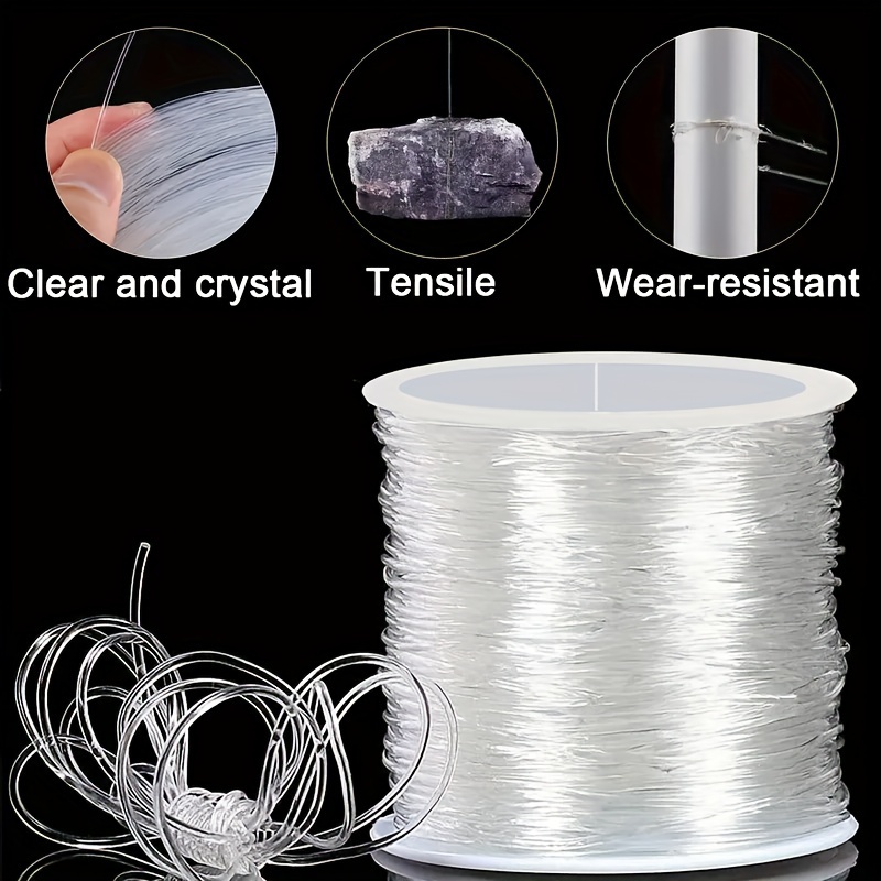 1pc White Durable Nylon Transparent Fishing Line, 50.29 meter Strong Invisible Monofilament Rope for Hanging Balloons, Wreaths, Crafts & Decorations - Ideal for Beading and Sewing Projects