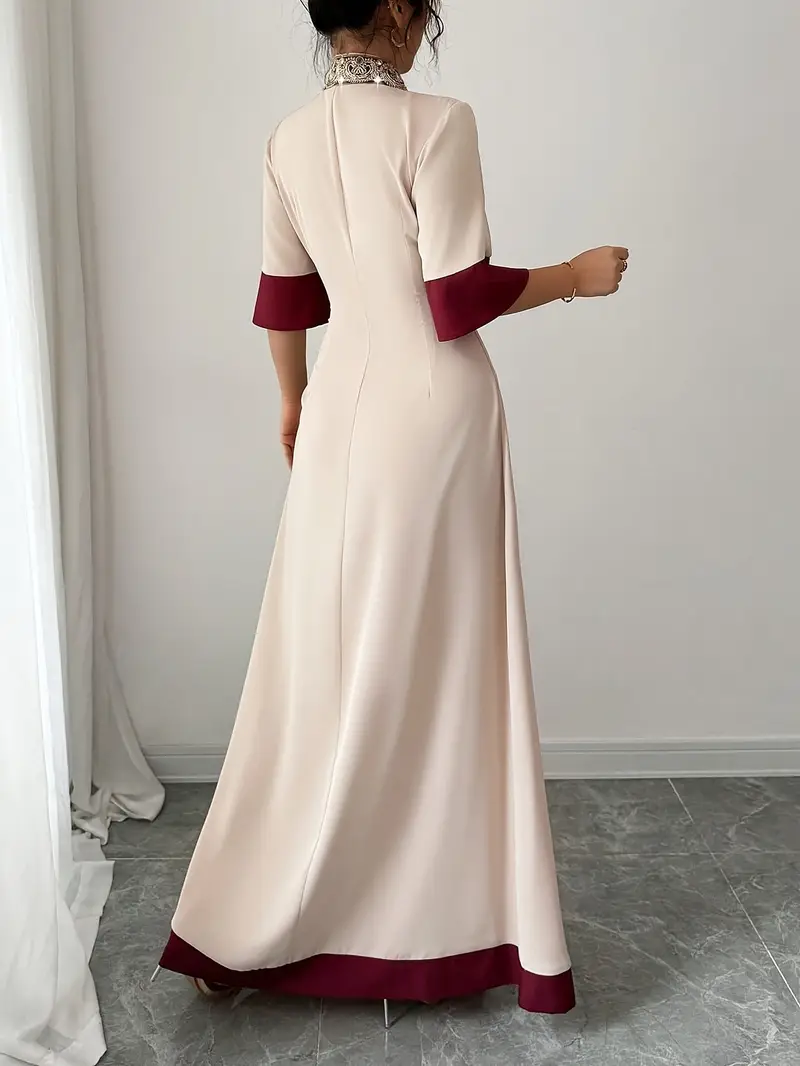 v neck pearl sequined maxi dress wedding engagement party - Temu Oman v neck pearl sequined maxi dress wedding engagement party - Temu Oman