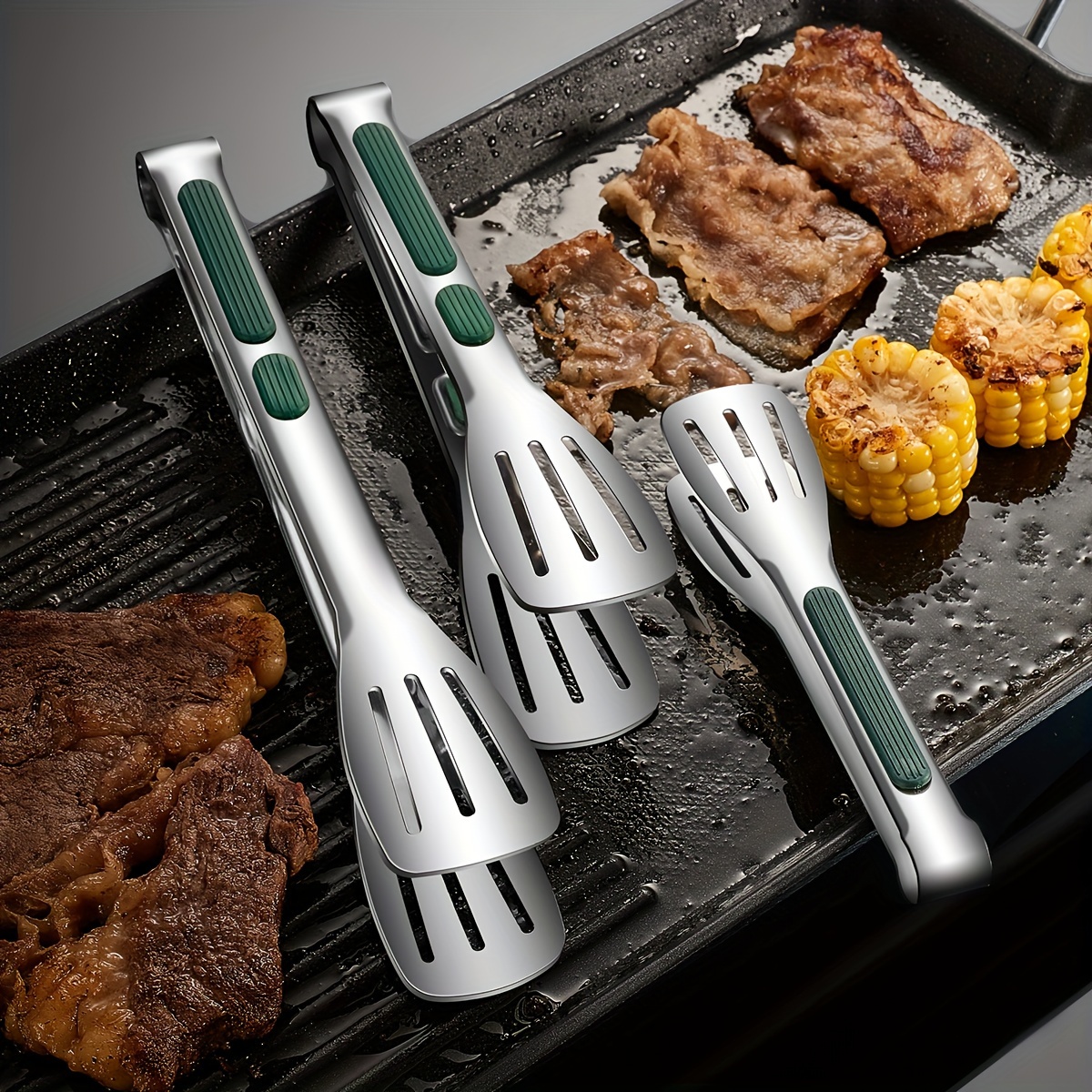 Stainless Steel Kitchen Tongs for Cooking and Serving