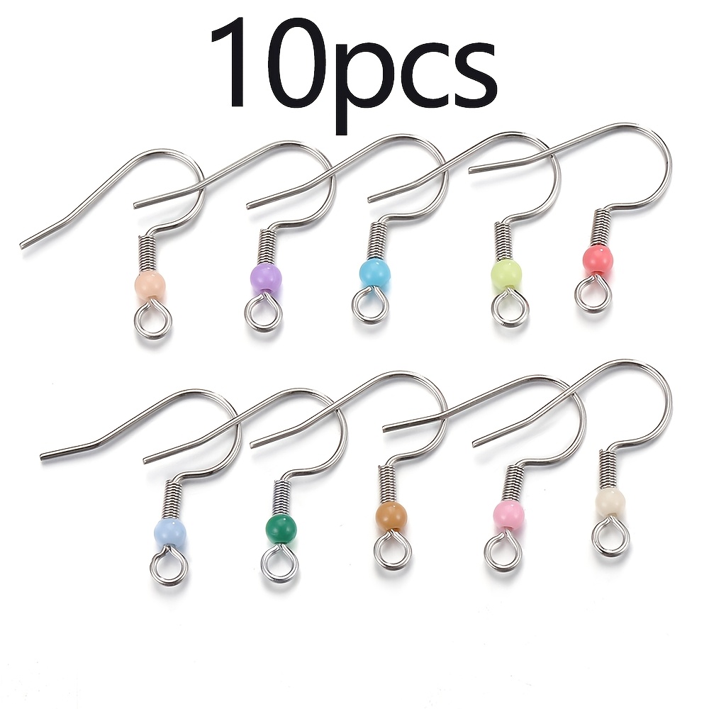 TEMU 10pz/50pz Orecchini a gancio francese in acciaio inossidabile colori assortiti con orecchini pendenti, orecchini semi-finiti, accessori per
