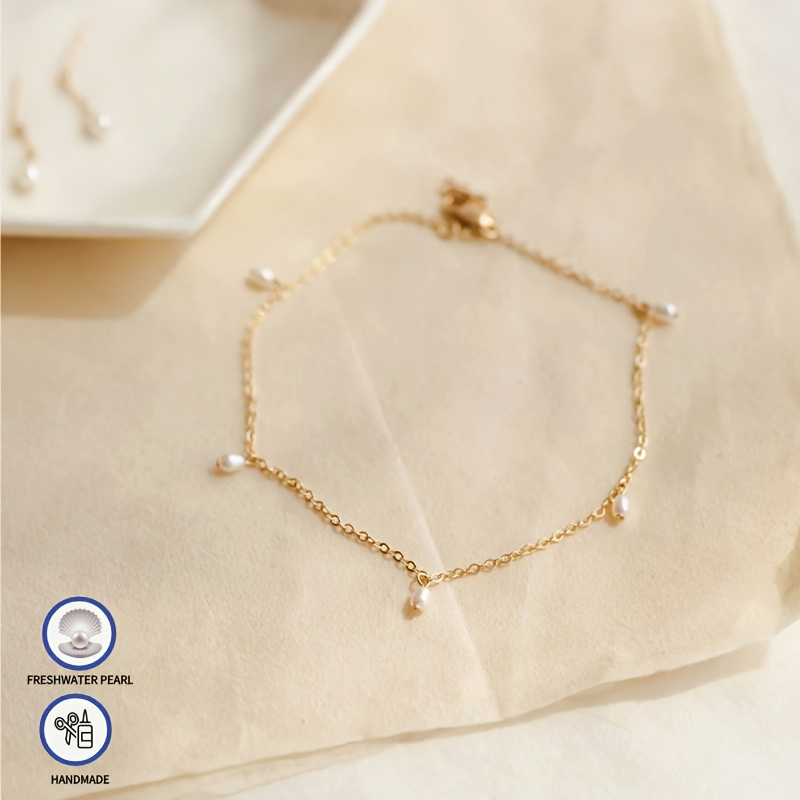 Image of Delicate Bracelet, Natural Freshwater Bracelet, Droplet Bracelet, Bracelet, Bridal Jewelry, Minimalist Bracelet, Gifts For Her