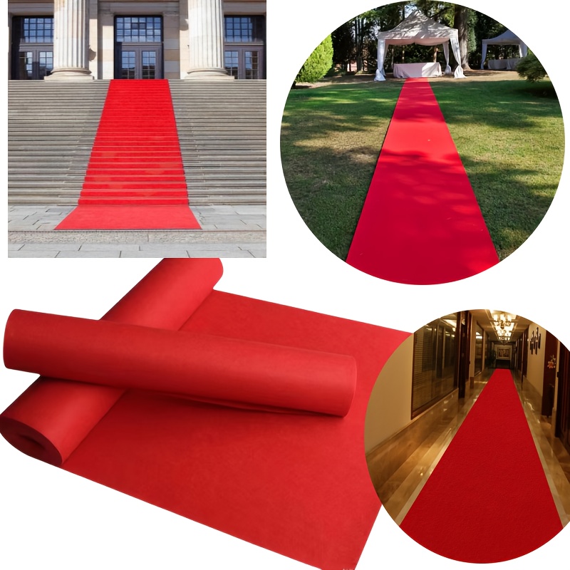 

Celebration Ready, Luxurious Red Disposable Carpet For Weddings & - Washable, Design, Parties, Birthdays, Graduations - Ideal Christmas Gift