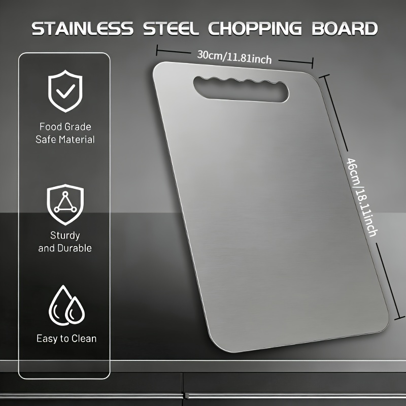 TEMU New High-end Titanium Cutting Board - Kitchen Chopping Board - Made Of Titanium - Food Grade, Non-porous Surface, Easy To Clean - Suitable For