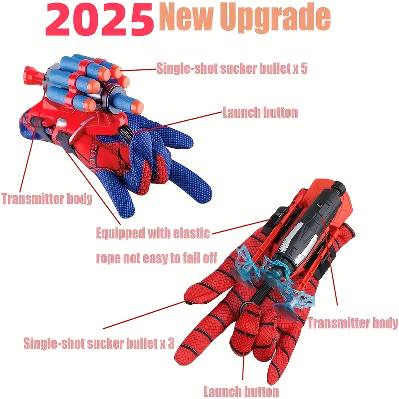 

2 Sets Spider Hero Launcher Wrist Toy Set, Cosplay Launcher Gloves Hero Movie Launcher With Wrist Toy Funny Decorate Children Wrist Toy Set Funny Educational For Kids