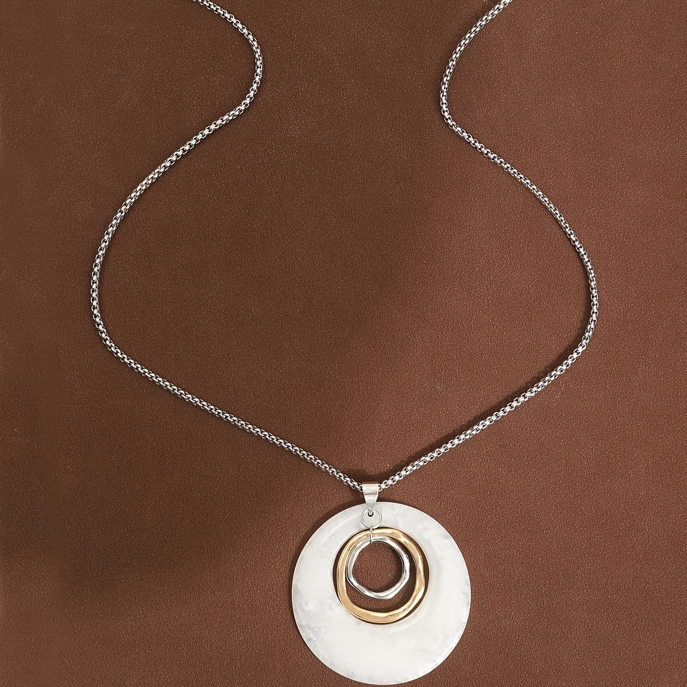 Geometric Water Drop Pendant Necklace, Retro Style