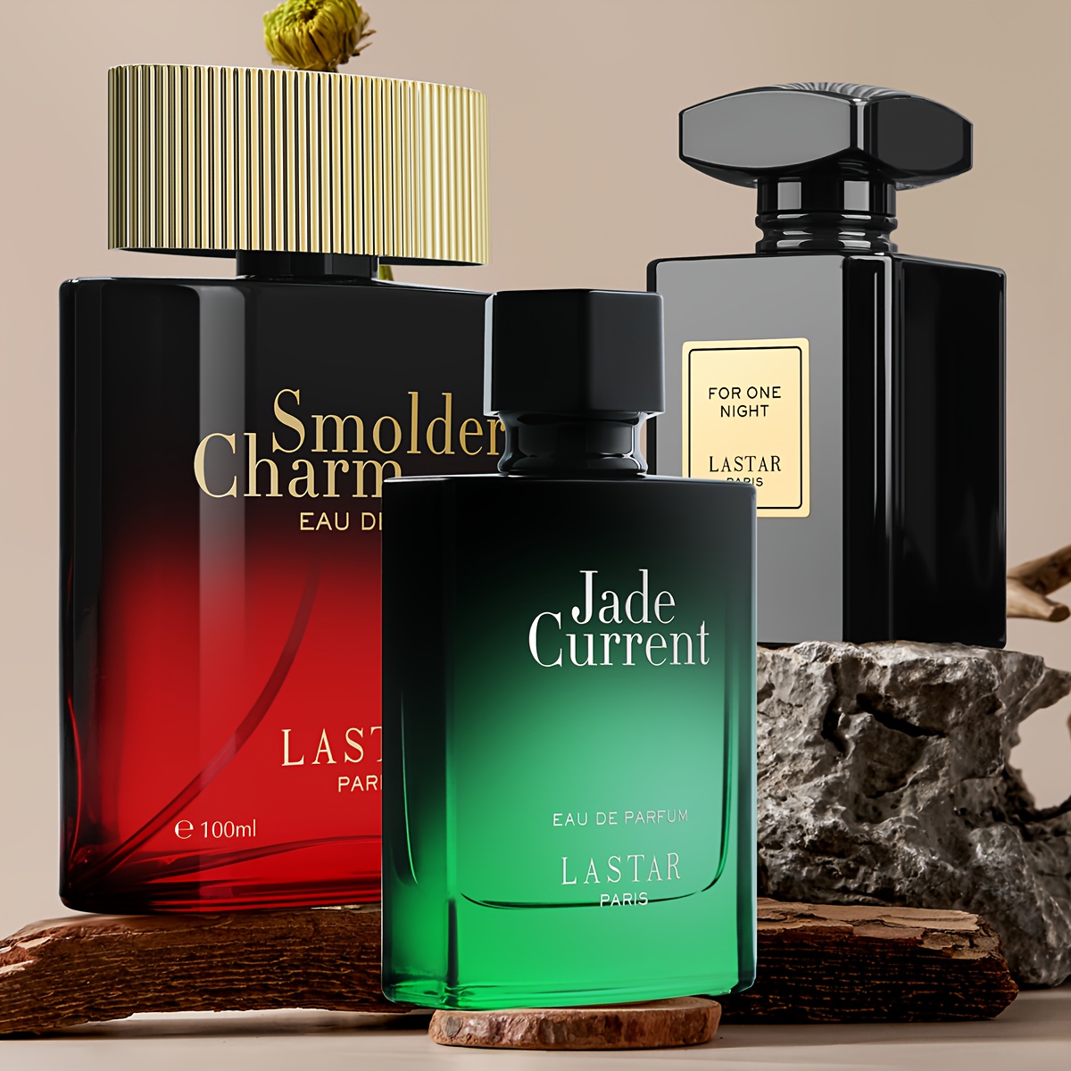 Image of A Set Of 3 Luxurious Men's Perfumes, Featuring Classic , Patchouli, And Amber Wood. This Long-lasting Mask Body Odor And Sweat, Making It An Ideal Gift For A Boyfriend Or Husband