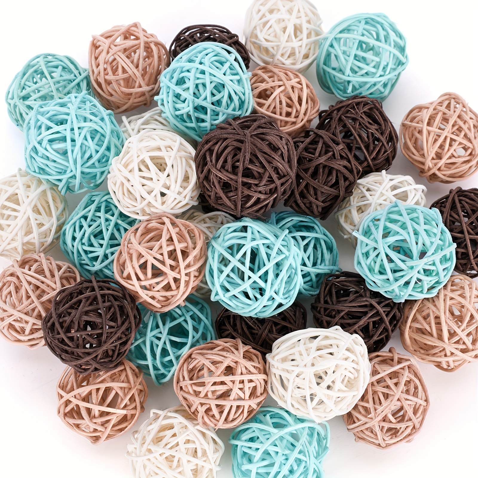 TEMU 24pcs Mini Wicker Rattan Balls, 1.6inch Craft Balls Decorative Balls Orbs Vase Fillers Bowl Fillers For Home Wedding Decor Crafts, Graduation Party Decorations