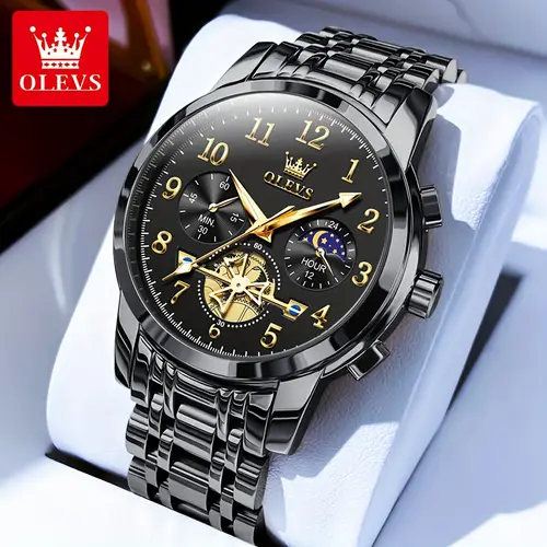 watches for men easy to read dress classic with calendar business dress luxury big face men black watch luminous mens wrist watch stainless steel watch relojes de hombre blue black white golden dial