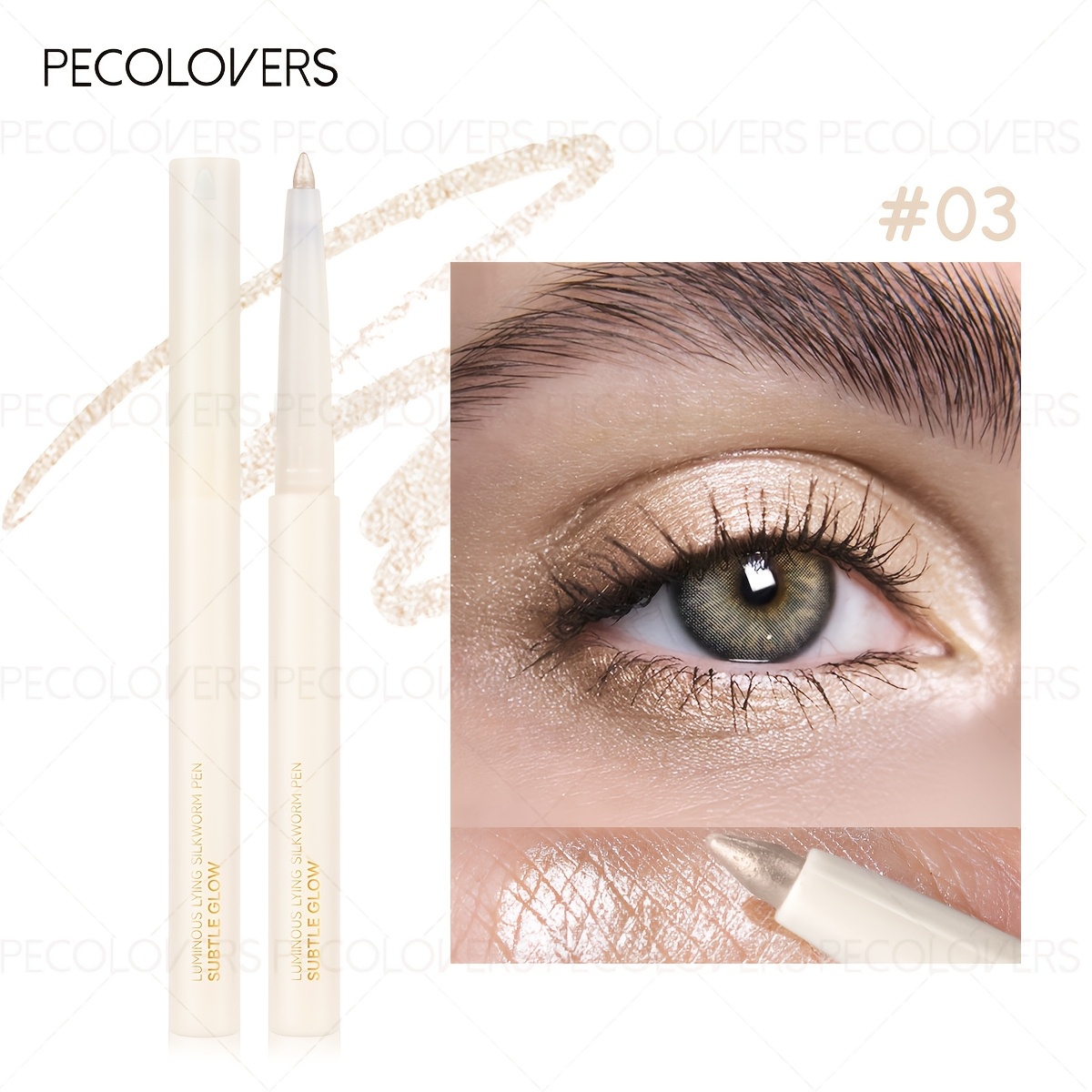 1pc A Waterproof Eye Shadow And Eyeliner, Featuring A Cream , With Glitter And Pearlescent Effects, End, Perfect For Halloween Or Christmas Gifts