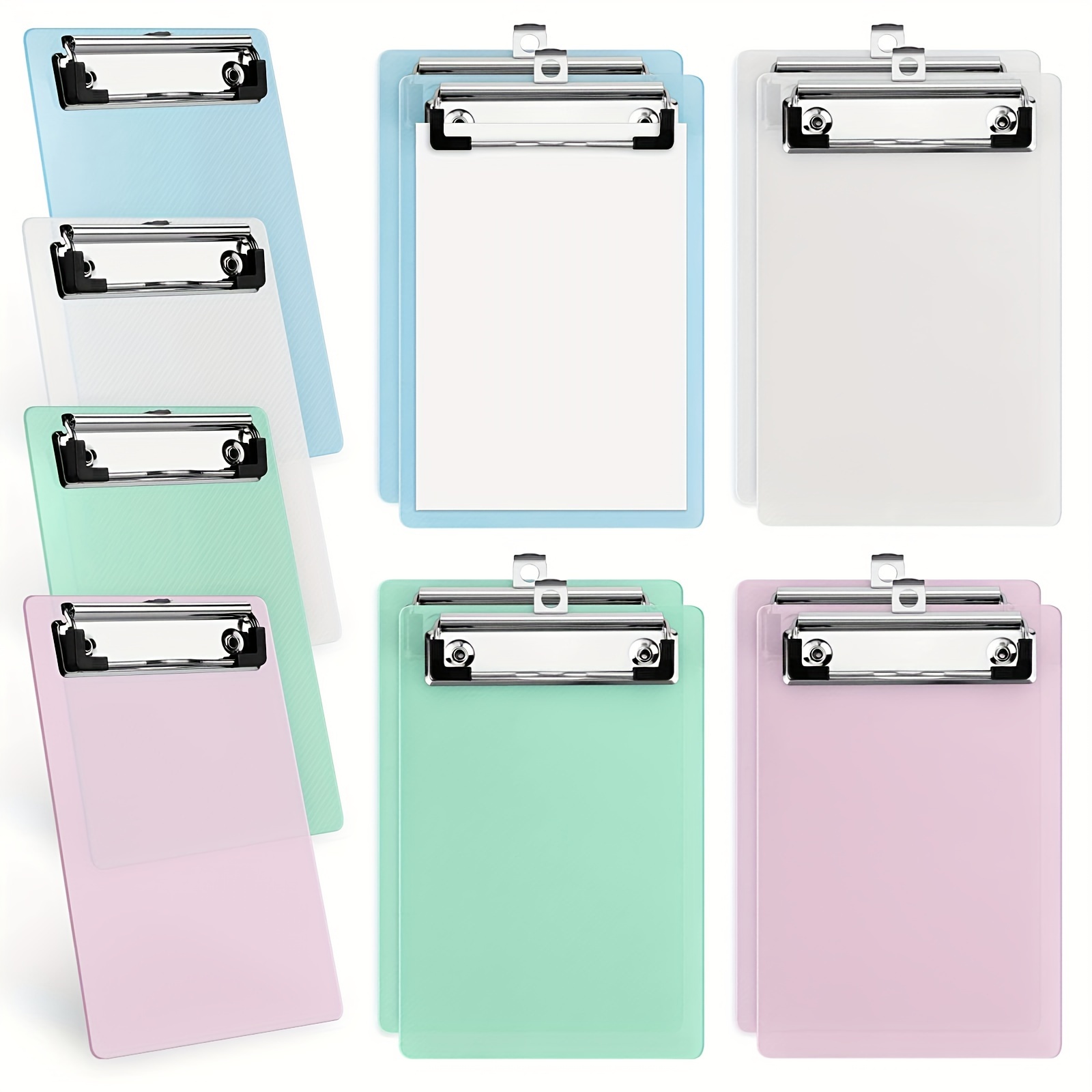 

Set Of 12 Mini Clipboards In Assorted Colors, Durable Plastic, Memo Size Pocket Clipboard For Notes, 4.7 X 7 Inches - Suitable For A6 Paper