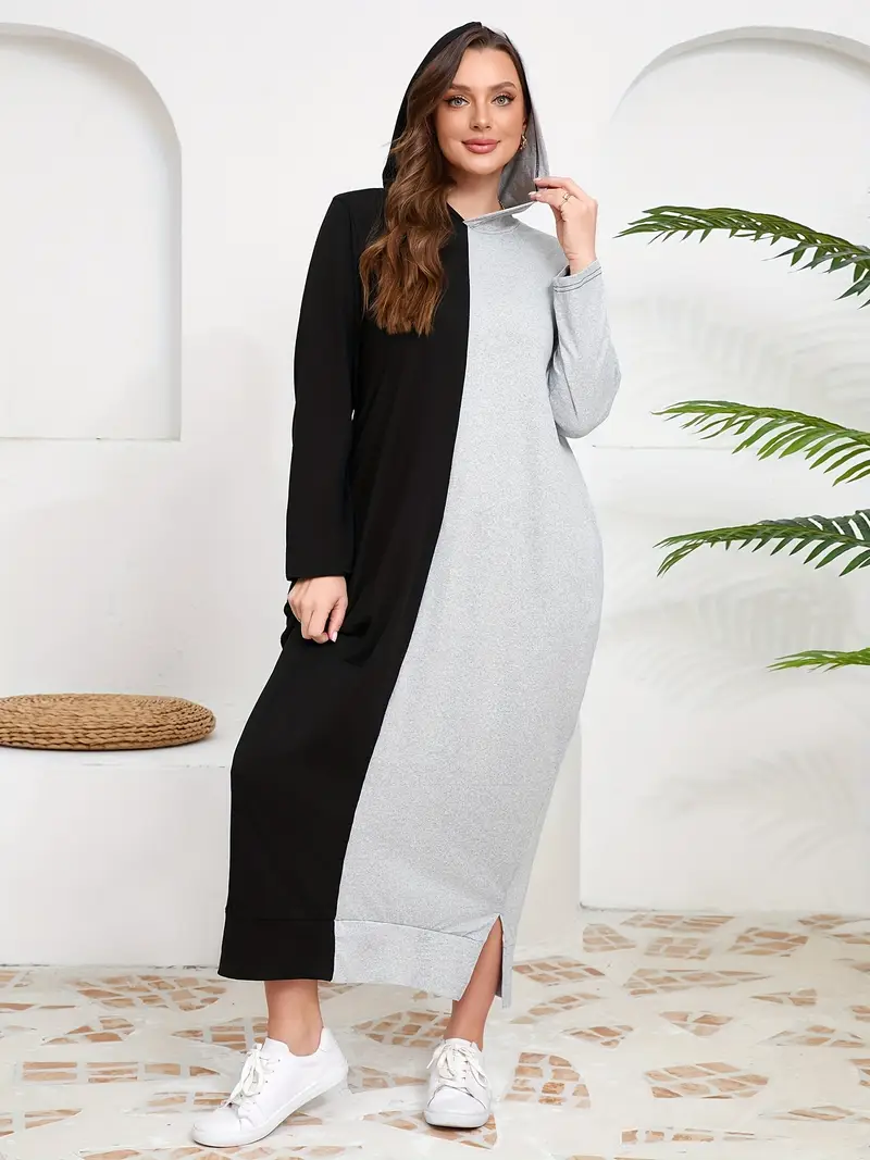 color block maxi dress plus size Plus Size Casual Floral Print Colorblock Short Sleeve With Pockets Maxi Dress