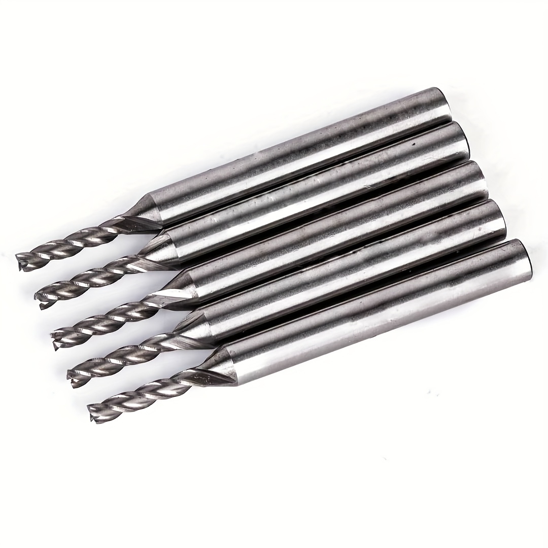 5pcs 6mm Shank 3 Flutes Hss & Aluminum Extended End Mill Cutter Cnc Milling Tool