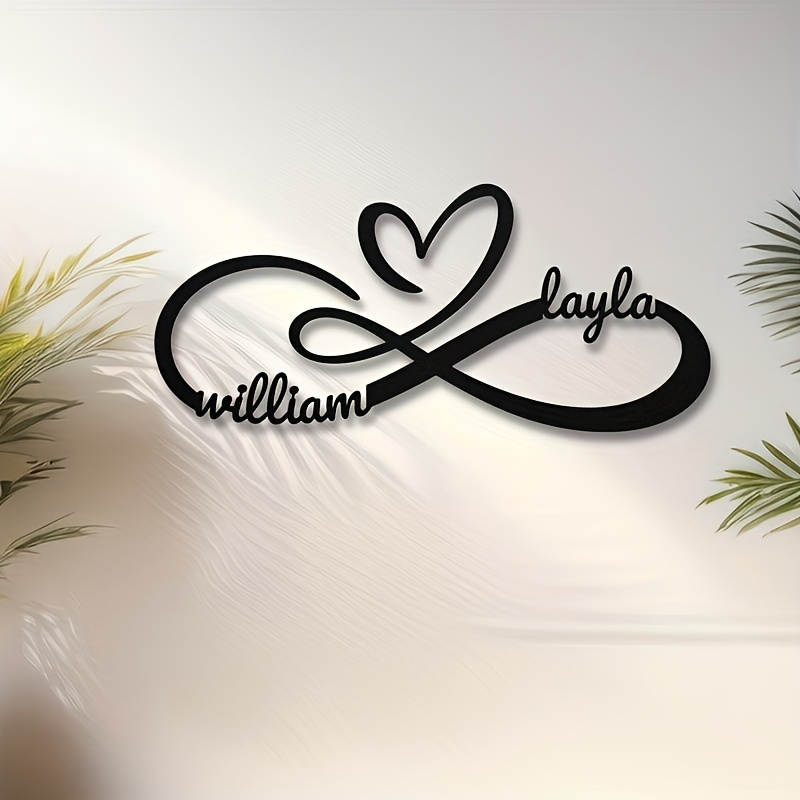 TEMU 1 Customizable Infinity Heart Wall Art, Personalized Metal Couple Name Sign, Unique Wedding Gift, Newlywed Home Decor, Anniversary Gift, Ideal