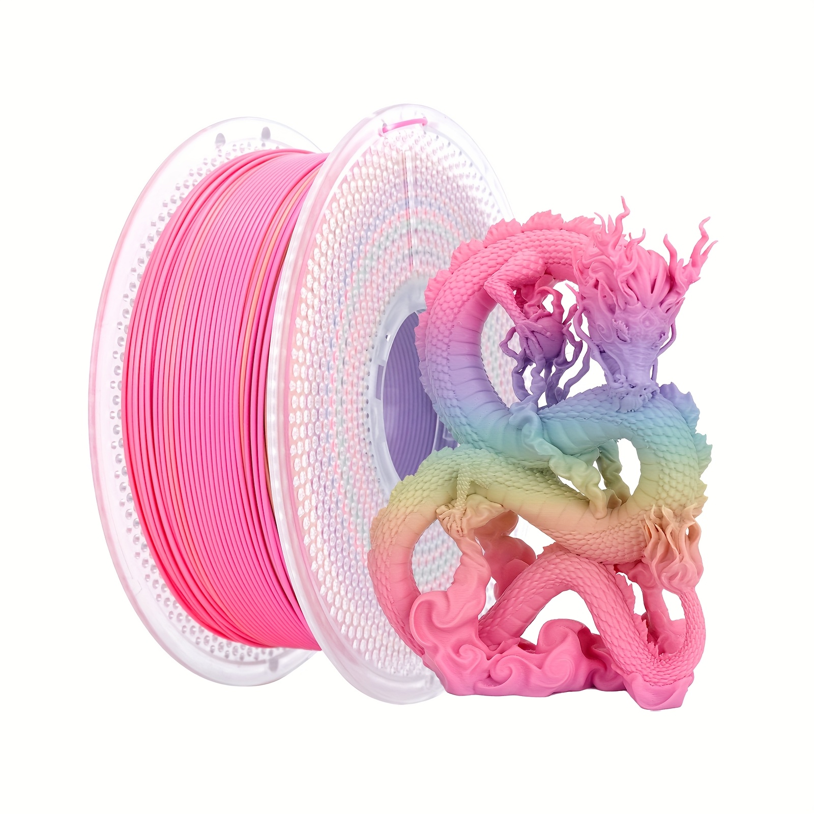 Likesilk 3d Printer Filament, Matte Rainbow Changing Gradient 3d Printing Pla Filament 1.75mm Dimensional Accuracy +/- Mm, 1 Kg Spool (2.2lbs)