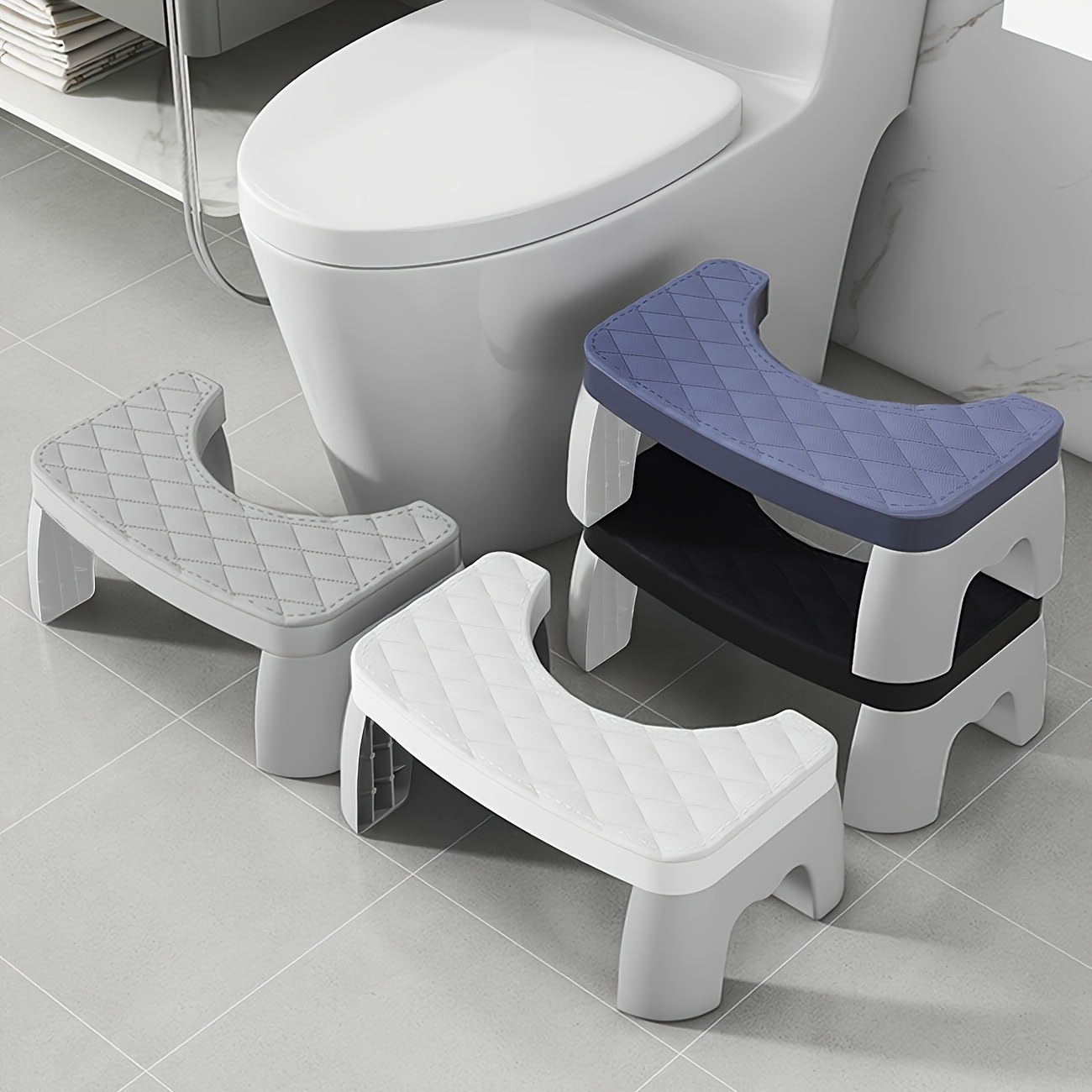 Marche-pied WC Posture Accroupie Tabouret Toilette Adulte Enfant 37x25x13cm - Marche-pied WC Anti-dérapant | Posture Accroupie Confortable Tabouret Physiologique Toilette