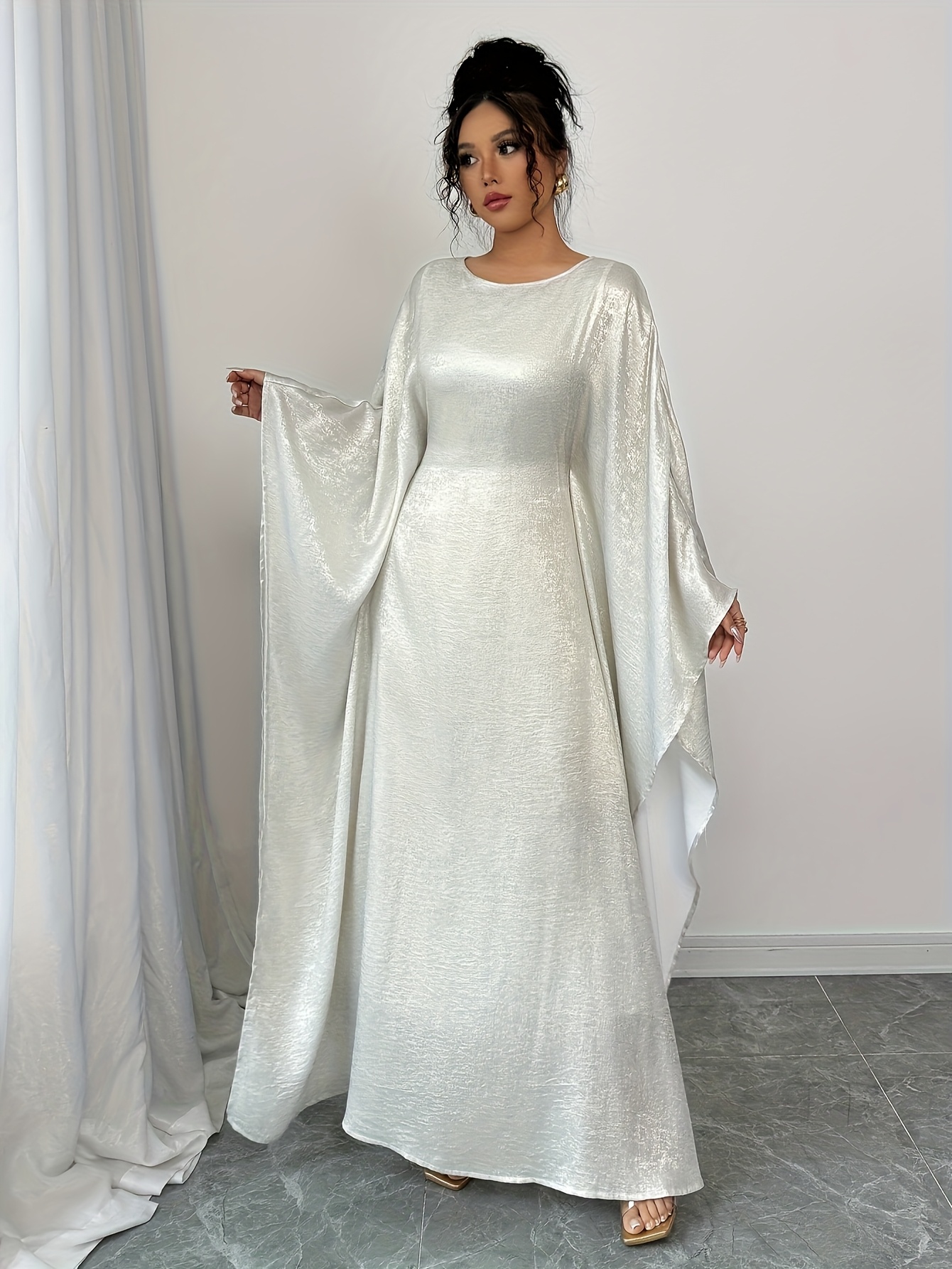 womens elegant batwing long sleeve maxi dress flowy formal - Temu