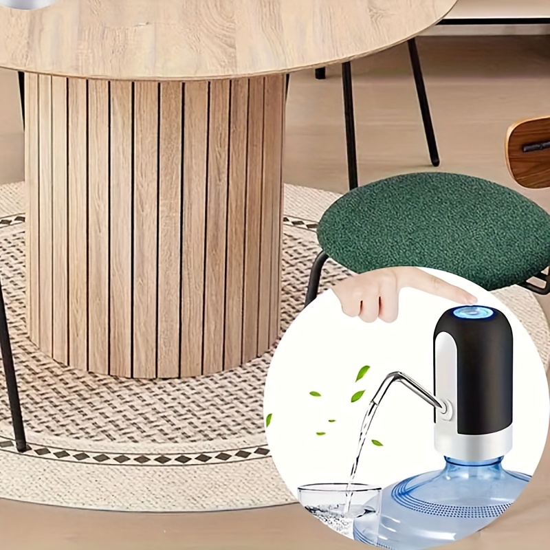 pomp pentru sticl de ap pomp electric de ap re nc rcabil   usb pomp automat pentru ap   distribuitor portabil de ap pentru camping 1 buc negru 5